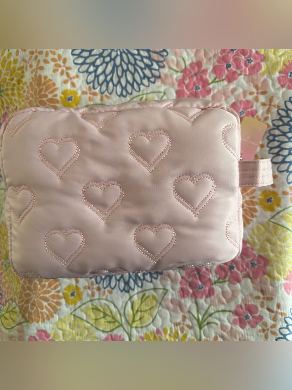 NWT Stoney clover lane large quilt heart cosmetic bag